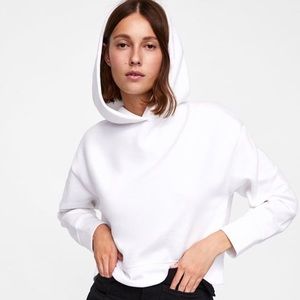 Zara Basics White Hoodie